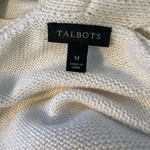 Talbots Open Front Striped Long Sleeve Cashmere Blend Women’s Cardigan Sweater M - Picture 8 of 11